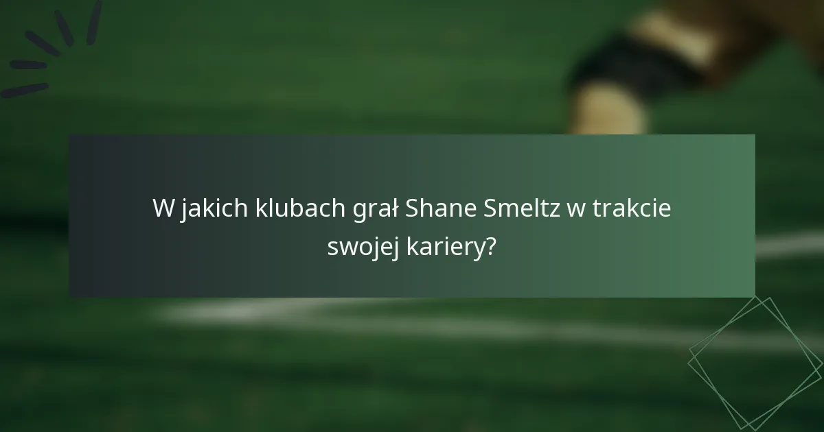 W jakich klubach grał Shane Smeltz w trakcie swojej kariery?